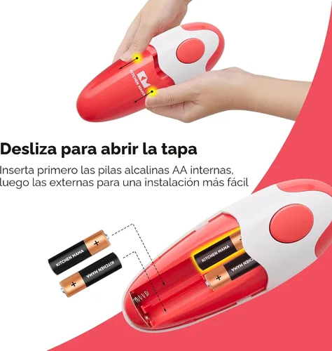 Miniatura 5 de Kitchen Mama Abrelatas Eléctrico Automático: Abre Tus Latas con Una Simple Pulsación de Botón - Automático, Manos Libres, Borde Liso, Funciona