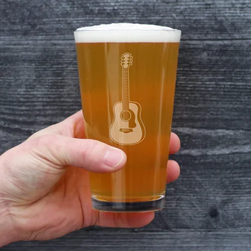 Miniatura 4 de Vaso de guitarra para cerveza, regalos divertidos para músicos y accesorios musicales para mujeres y hombres, vasos de 16 onzas