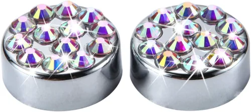 Miniatura 3 de Marcos de matrícula multicolor con diamantes de imitación brillantes para mujer, cubierta de matrícula de metal a prueba de óxido, accesorios