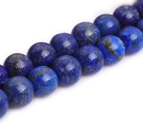 Miniatura 2 de GEM-Inside - Cuentas sueltas de lapislázuli de 0.709 in, cuentas sueltas de piedra energética de cristal para hacer joyas, 15 pulgadas Un