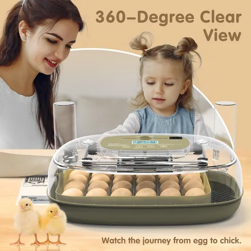 Miniatura 6 de Incubadoras para incubar huevos Incubador de huevos de pollo Visualización de huevos 360° para pollo, patos, gansos, palomas, codornices 24 huevos