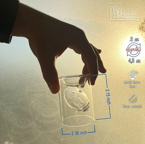 Miniatura 6 de JUEGO DE 6 - Vasos de chupito reversibles de fútbol americano 2 oz / 4.5 oz (Clásico) 2 oz / 4.5 oz, con forma de balón de fútbol americano