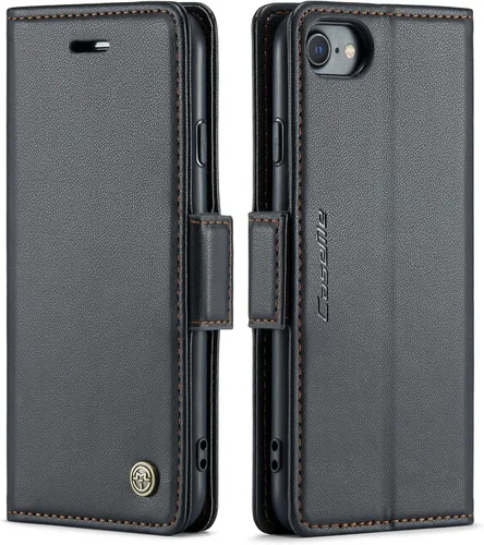 Miniatura 51 de QLTYPRI Funda tipo cartera para iPhone 7/8/SE 2020/SE 2022 5G, funda magnética de piel sintética de alta calidad con bloqueo RFID, ranuras