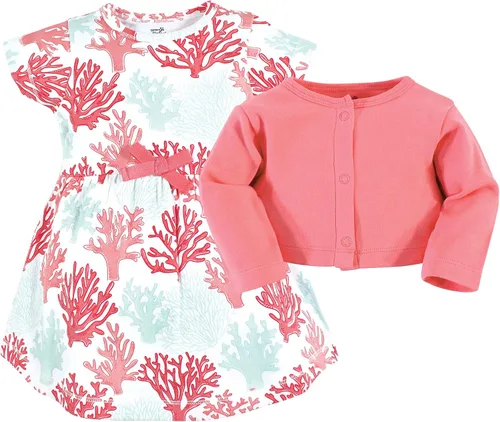 Miniatura 3 de Touched by Nature Baby Girl Organic Cotton Dress and Cardigan