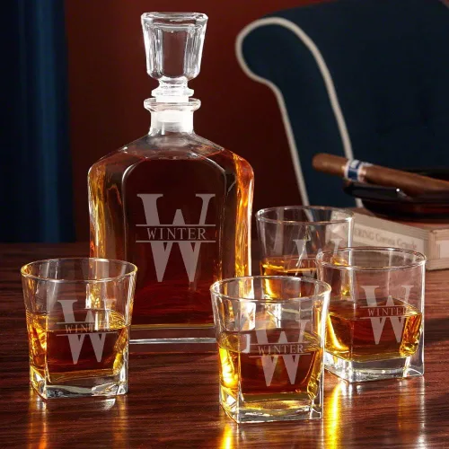 Miniatura 4 de Juego de decantador de whisky personalizado y vasos de whisky en caja hecha a mano
