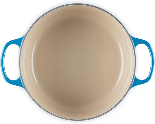 Miniatura 3 de Le Creuset Horno holandés redondo de hierro fundido esmaltado, 4.5 cuartos de galón, Marsella Marseille