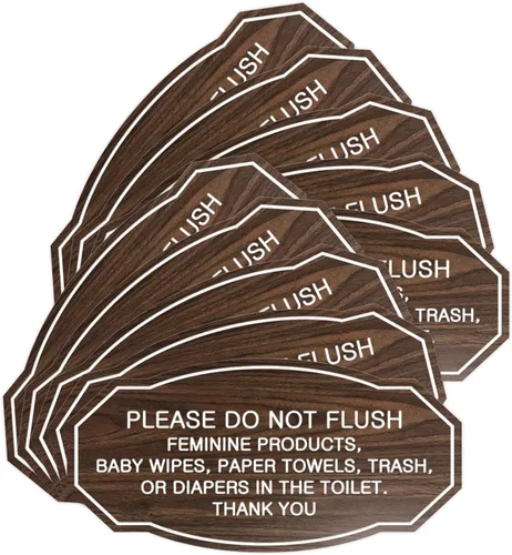 Miniatura 10 de Signs ByLITA Letrero de etiqueta victoriana Please Do Not Flush (Lt Gray), pequeño, 1 paquete Gris claro