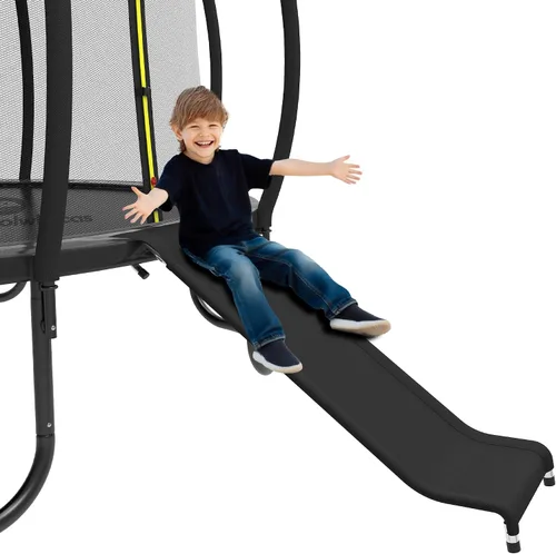 polwkscas - Tobogán universal para cama elástica con región de amortiguación, accesorio de trampolín de acero resistente, ideal para niños o niños