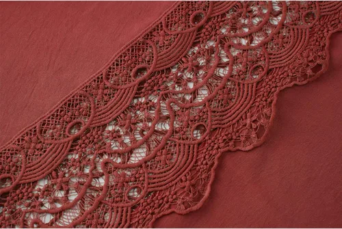 Miniatura 67 de Vestido largo de encaje para mujer de manga corta y cuello en V, vestido de fiesta estilo bohemio con cintura fruncida, vestido bohemio para mujer