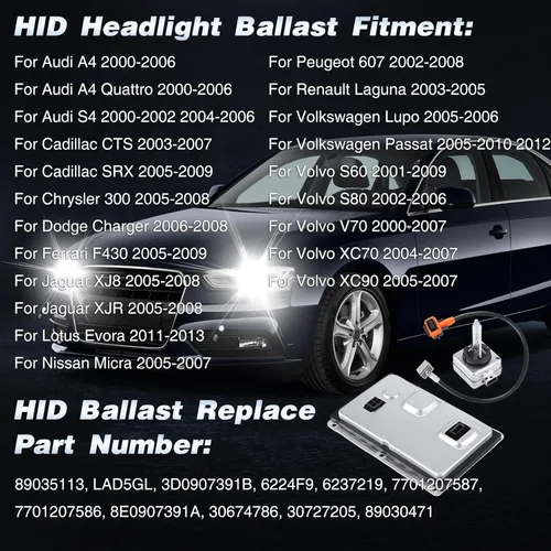 Miniatura 4 de 89035113 Hiolpen HID balasto para faros delanteros con encendedor y bombilla D1S para Cadillac CTS SRX, para Volvo S60 S80 V70 XC70 XC90 para Audi