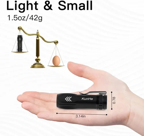 Miniatura 2 de KunHe Paquete de 5 Mini Linternas Recargables a Granel USB-C Pequeñas Linternas de Alto Lúmen con Clip Portátil de Bolsillo para EDC, Uso Doméstico