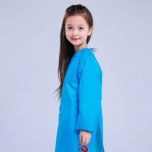 Miniatura 6 de Delantal de pintura para niños, impermeable, para niñas y niños de 2 a 12 años Azul
