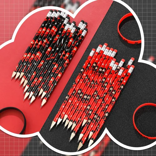 Miniatura 4 de Nezyo 24 lápices ninja para niños, lápices de karate ninja con borrador, decoraciones de fiesta de cumpleaños para regalo de regreso a la escuela