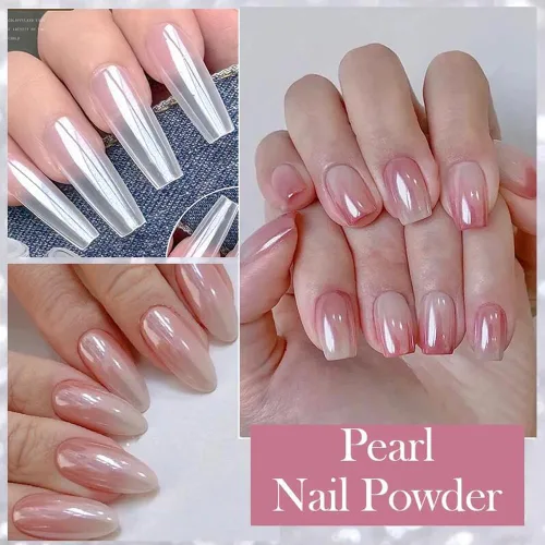 Miniatura 2 de 1 caja de uñas láser con purpurina de pavo real, polvo láser, polvo para uñas, pigmento cromado, oro rosa, plata, mezcla de uñas, lentejuelas