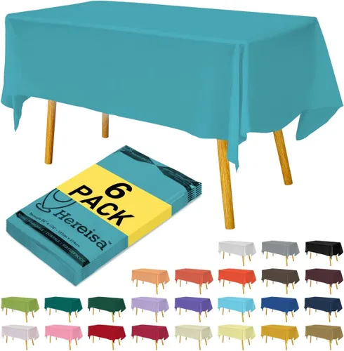 Miniatura 162 de Paquete de 3 manteles de plástico desechables de 54 x 108 pulgadas, manteles de color blanco hueso, manteles de fiesta nupcial para fiestas