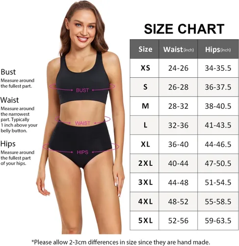 Miniatura 5 de wirarpa - Ropa interior para mujer, cintura alta y cobertura completa, paquete de 5unidades (tallas regular y extragrande)