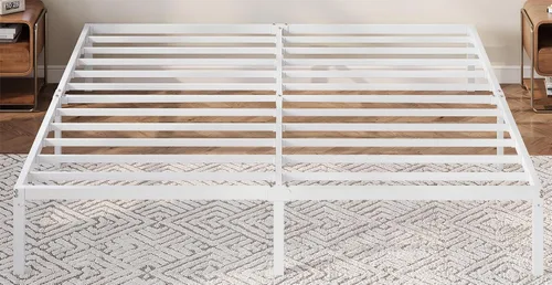 Miniatura 14 de Allewie Base de cama individual, camas de plataforma de metal de 12 pulgadas con espacio de almacenamiento, no requiere somier y fácil montaje, Negro