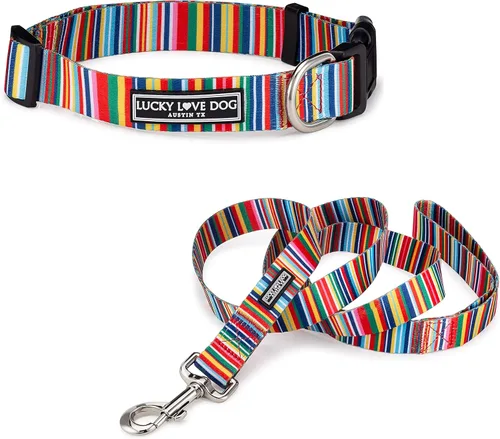 Miniatura 23 de Lucky Love Dog - Collar de perro ajustable con hebilla de fácil clic para los grandes, duradero y cómodo para perros machos y hembras, collar
