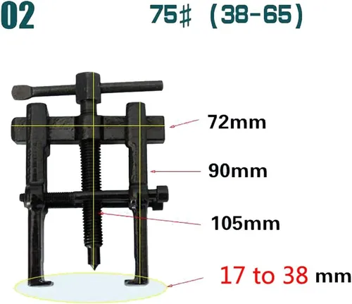 Miniatura 2 de Juego de remoción de rodamientos con dos patas, Auto, Negro