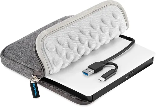 Miniatura 17 de ROOFULL Unidad externa de CD/DVD USB 3.0 y USB-C, ultrafina de 0.5 pulgadas, reproductor de CD y DVD de alta velocidad, grabador para computadora