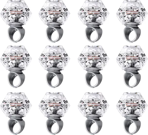 Konsait Anillos con Luz LED Intermitente Regalos para Despedida de Soltera Juguetes que Brillan en la Oscuridad Suministros para Fiestas Anillos de