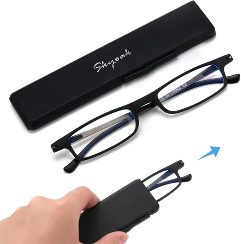 Lentes de lectura plegables ultraligeros para mujeres y hombres, TR90, bloqueo de luz azul, anti UV, fatiga ocular, plegables, compactos, Negro