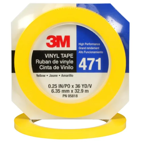 Miniatura 9 de 3M Cinta de Vinilo 471, 2' x 36 yardas 5.2 mil, Amarillo (Paquete de 24)