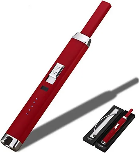 Miniatura 8 de Encendedor de arco de plasma recargable USB con bloqueo de seguridad, indicador de encendido, resistente al viento, negro Negro (balck)