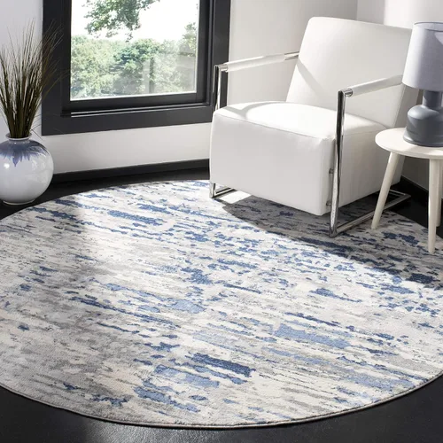 Miniatura 10 de SAFAVIEH Jasper Collection - Alfombra decorativa de 2 x 4 pies, gris y azul, diseño abstracto moderno, no desprende pelusa y de fácil cuidado, ideal