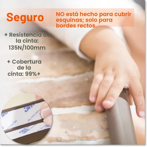 Miniatura 4 de Roving Cove HeftyFit - Protector de borde para prueba de bebés (solo borde grande de 6 pies), protectores de parachoques de bordes de espuma de goma