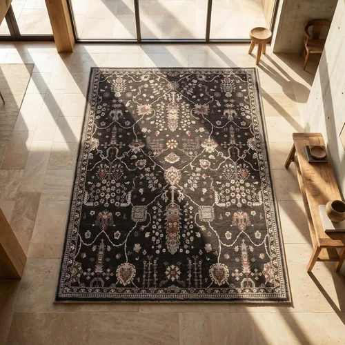 Miniatura 60 de GLN Rugs Traditional Collection - Alfombra de felpilla lavable a máquina, tradicional, antideslizante, alfombra de felpilla de pelo bajo, para sala