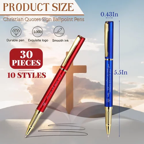 Miniatura 2 de Fuutreo 30 bolígrafos con versículo bíblico, regalos cristianos, citas inspiradoras, bolígrafos religiosos a granel para iglesia domingo, mujeres
