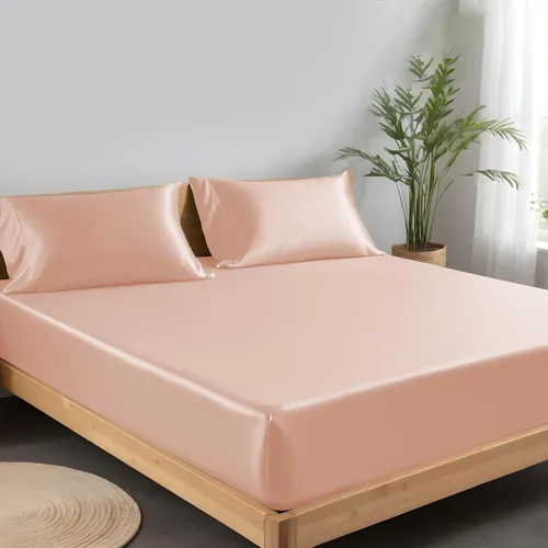 Miniatura 11 de LINENWALAS Tencel Lyocell Sábana bajera solo con ajuste seguro y cómodo en todo el contorno elástico de 16 pulgadas de profundidad, ropa de cama