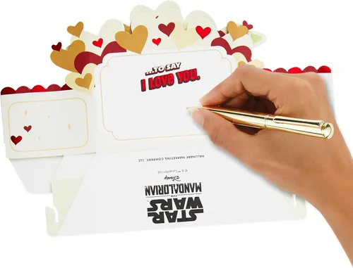 Miniatura 6 de Hallmark Paper Wonder - Tarjeta de amor desplegable, Star Wars Baby Yoda, para el día de San Valentín, aniversario o felicitación (gesto de amistad)