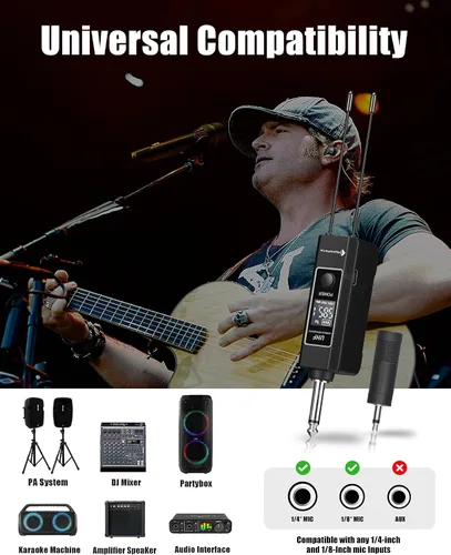 Miniatura 8 de Micrófonos inalámbricos, micrófono de karaoke profesional, sistema UHF de doble micrófono con rango de 260 pies, micrófono portátil de metal