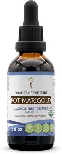 Miniatura 7 de Secrets of the Tribe Pot Marigold USDA Organic Extracto sin alcohol, gotas de hierbas de alta potencia Hecho de caléndula orgánica 100%