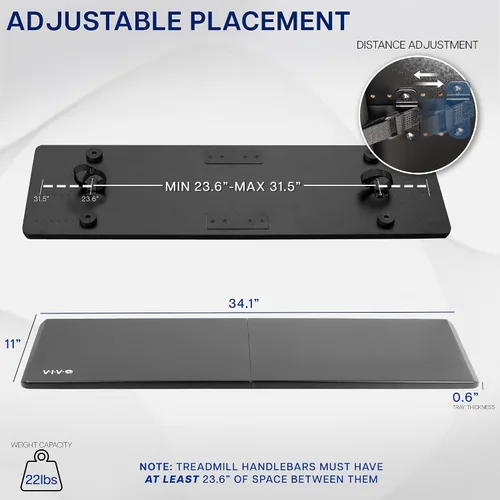 Miniatura 5 de VIVO Escritorio universal para caminadora, plataforma ergonómica diseñada para portátiles, tabletas, portátiles y más, estación de trabajo