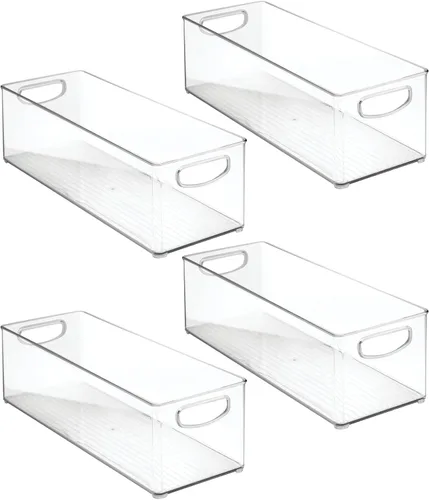 Miniatura 7 de mDesign Organizador de plástico para juguetes, cesta de almacenamiento con asas para armario, armario, armario y estantes, capacidad para bloques