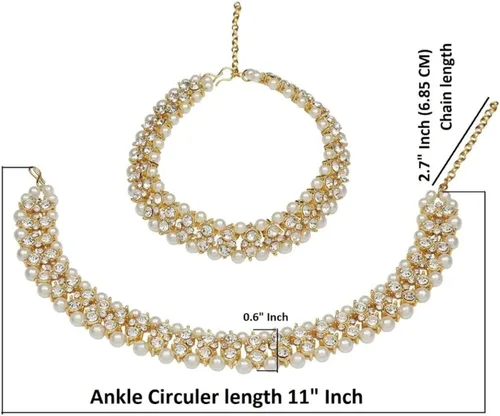 Miniatura 5 de Efulgenz Indian Jewelry Boho Crystal Anklets Barefoot Sandals Ankle Bracelet Payal Anklet Set