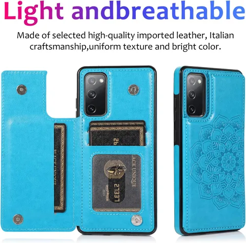 Miniatura 4 de Asuwish Funda compatible con Samsung Galaxy S20 FE y protector de pantalla de vidrio templado, ranura para tarjetero, función atril, cubierta