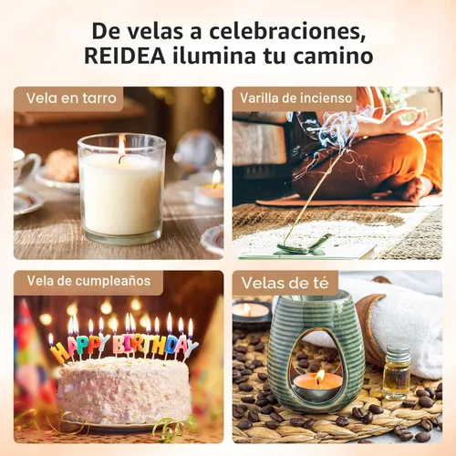 Miniatura 6 de REIDEA Encendedor eléctrico de regalo para los amantes de las velas, resistente al viento, sin llama, recargable por USB, encendedor retráctil