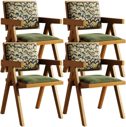 Miniatura 21 de YVYKFZD Juego de sillas de comedor de madera maciza, sillas de cocina sin brazos, silla de comedor tapizada con respaldo, sillón de terciopelo