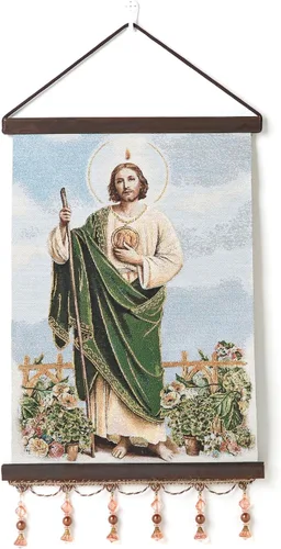 Miniatura 16 de HZMAN Holy Family Jesús María José Pintura Retro Hecho a Mano Tejido Arte de Pared Decoración Estética Imagen para Sala de estar Dormitorio Marco