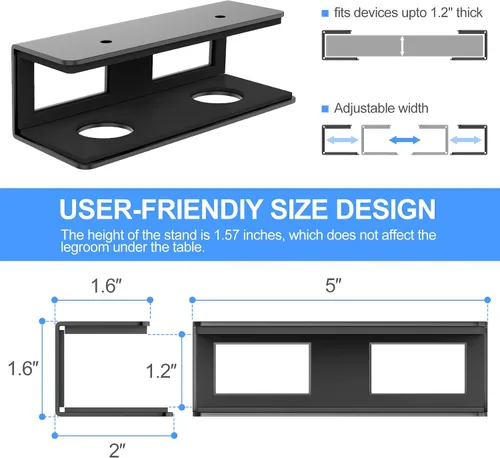 Miniatura 3 de Soporte de metal para debajo del escritorio con tablero de fieltro para proteger tu laptop, soporte de bandeja para laptop debajo del escritorio