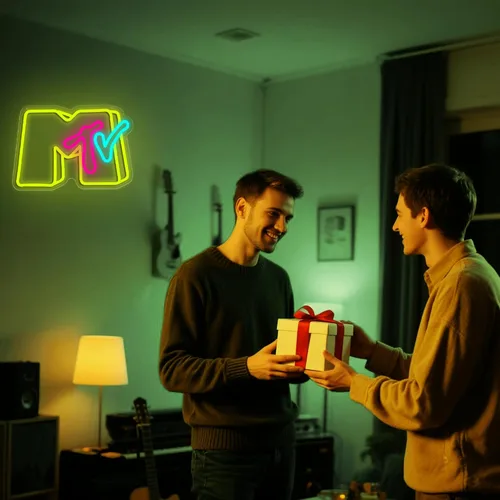 Miniatura 6 de Letrero de neón musical para decoración de pared, letrero de neón musical regulable con luz para cueva de hombre, luces de neón para dormitorio