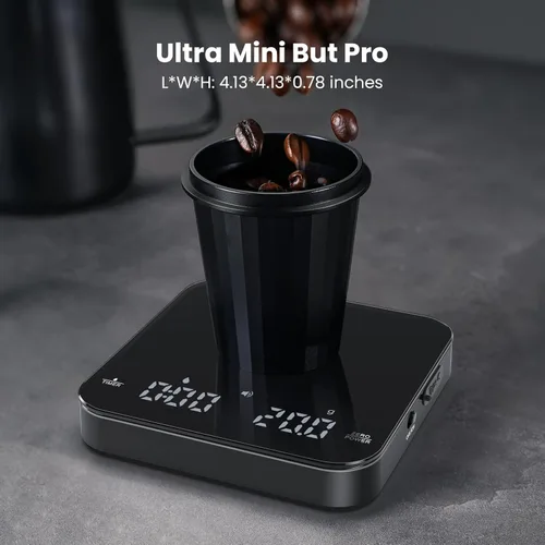 Miniatura 2 de Báscula Mini de Café Maestri House con Temporizador, Báscula de Espresso Recargable USB-C, Báscula Precisa de 2kg/0.1g para Espresso y Café de Blanco
