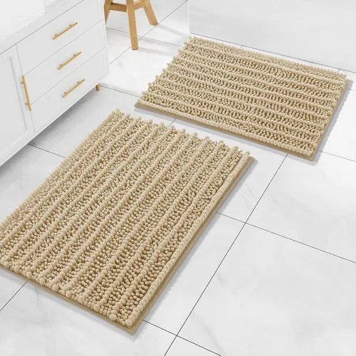 Miniatura 41 de Arotive Juego de 2 alfombras de baño de felpilla de lujo, extra suaves, absorbentes, peludas y alfombras de baño de contorno en forma de U