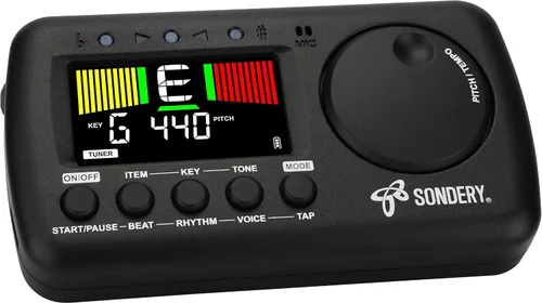 Miniatura 7 de Sondery Sintonizador de metrónomo digital 3 en 1 para todos los instrumentos, metrónomo recargable con Tap Tempo, afinador cromático generador