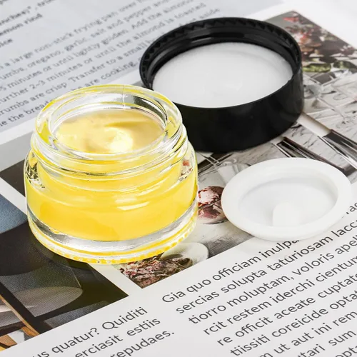 Miniatura 9 de Coloch Paquete de 90 recipientes de muestra de vidrio de 0.2 fl oz con tapa negra, mini tarros de vidrio para cosméticos con forro