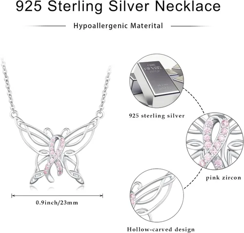 Miniatura 6 de Freesloth Collares de mariposa para mujer de plata de ley 925 con dije de mariposa, collar de mariposa, regalos para niñas